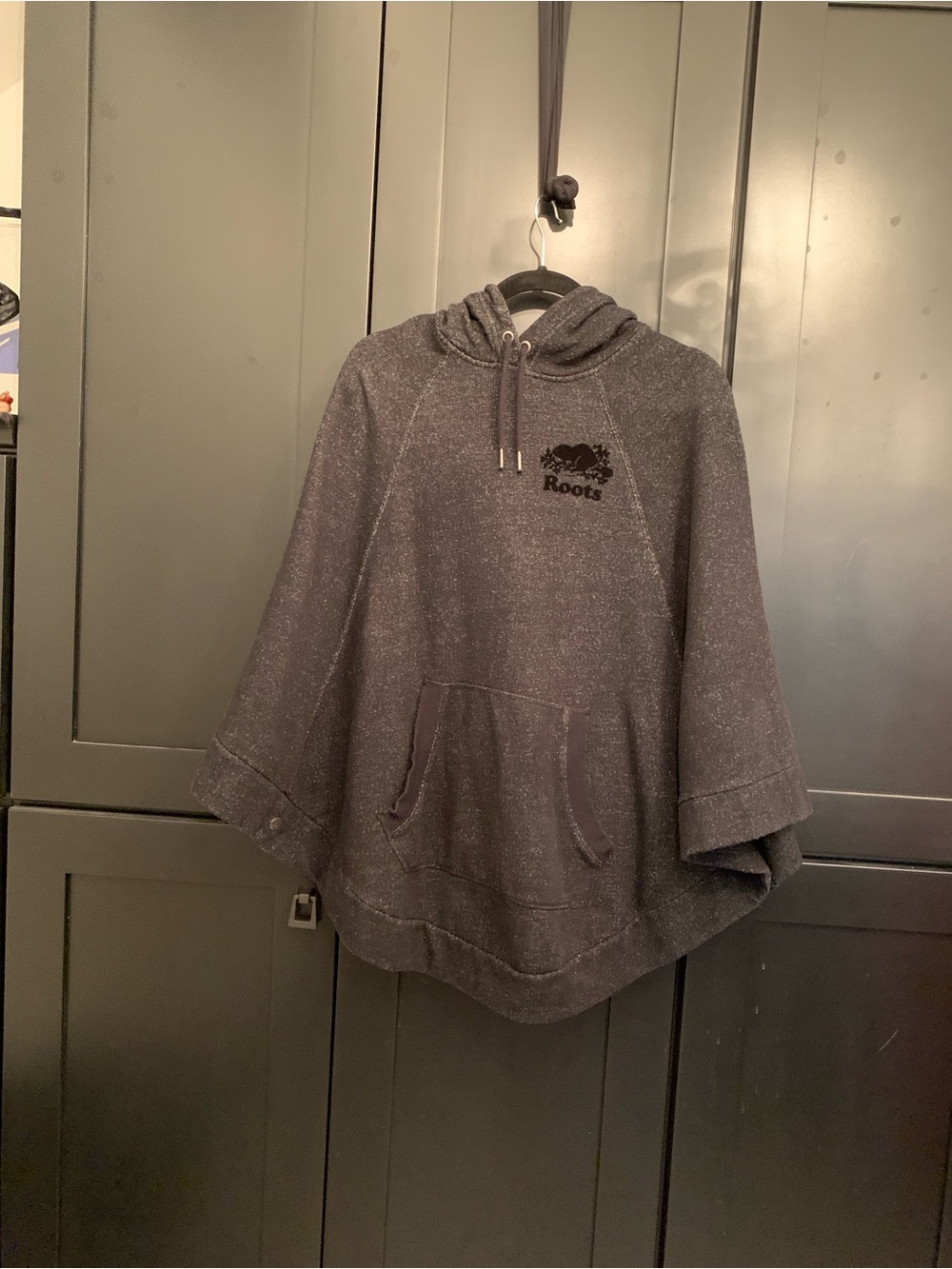 Roots Charcoal Hooded Poncho